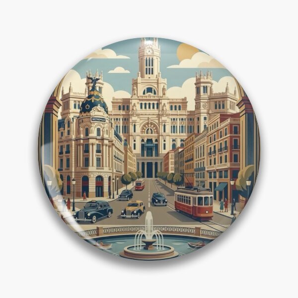 Item preview, Cibeles Palace & Retro Spain Cityscape designed and sold by iamdesigns14.