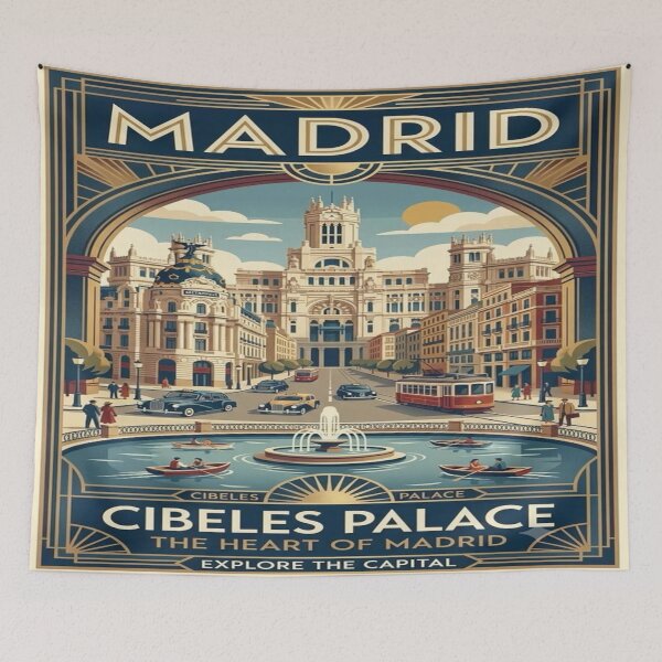 Item preview, Cibeles Palace & Retro Spain Cityscape designed and sold by iamdesigns14.