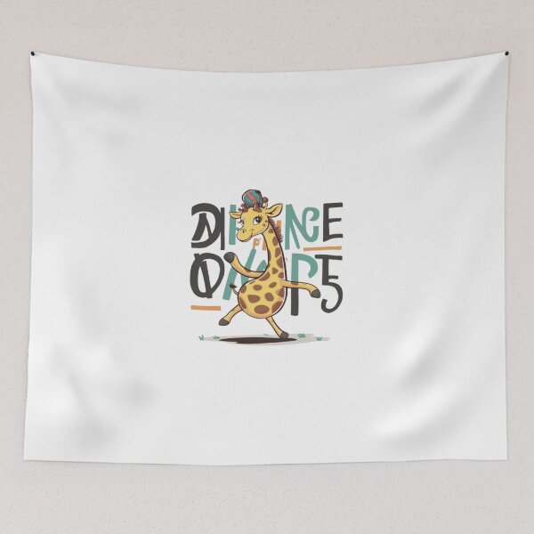 Item preview, Playful Cartoon Giraffe Dancing Word Art Design designed and sold by KristWaters77.