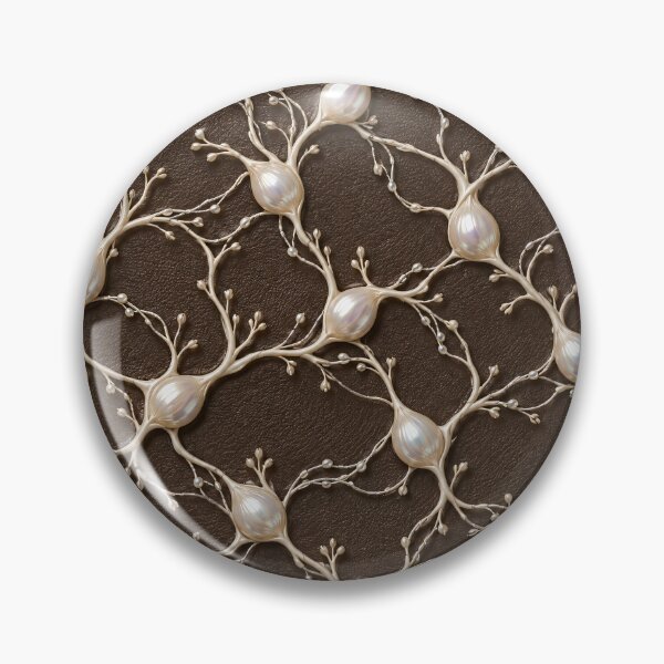 Item preview, Pearl Neuron Network on Chocolate Brown – Organic Neural Pattern designed and sold by Kaleidoscope Print.