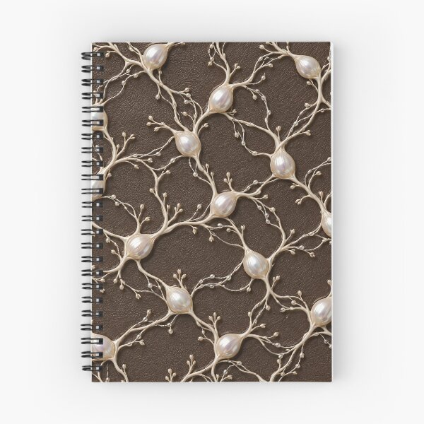 Item preview, Pearl Neuron Network on Chocolate Brown – Organic Neural Pattern designed and sold by Kaleidoscope Print.