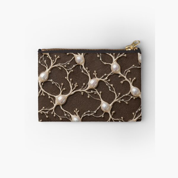 Item preview, Pearl Neuron Network on Chocolate Brown – Organic Neural Pattern designed and sold by Kaleidoscope Print.