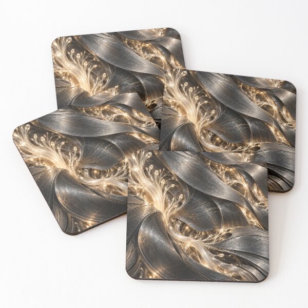 Item preview, Glowing Golden Veins Through Dark Metal – Luxury Abstract Energy Texture designed and sold by Kaleidoscope Print.