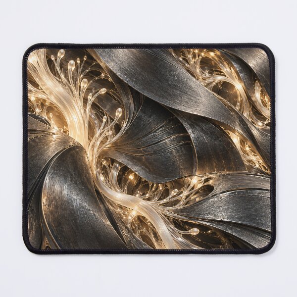 Item preview, Glowing Golden Veins Through Dark Metal – Luxury Abstract Energy Texture designed and sold by Kaleidoscope Print.