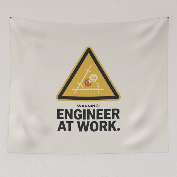 Item preview, Warning Engineer at Work Engineering Humor designed and sold by Amr Darwish Graphic designer.
