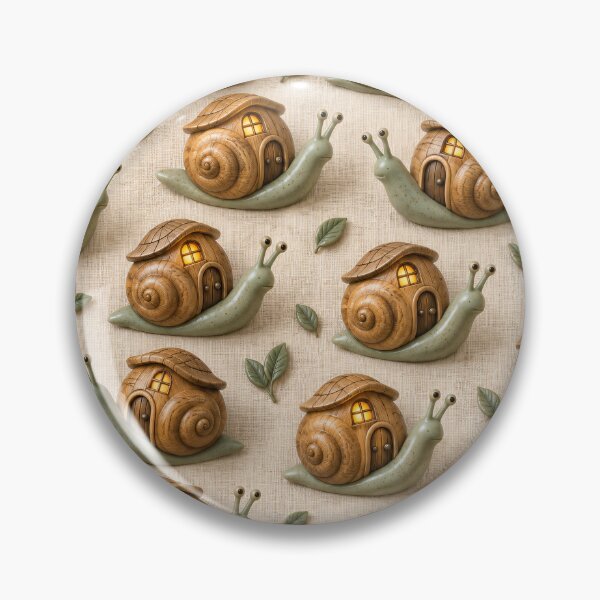 Item preview, Snail Houses with Glowing Windows – Cozy Woodland Cottagecore Pattern designed and sold by Kaleidoscope Print.
