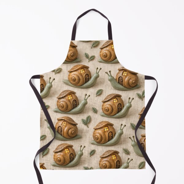 Item preview, Snail Houses with Glowing Windows – Cozy Woodland Cottagecore Pattern designed and sold by Kaleidoscope Print.