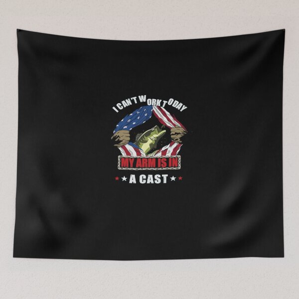 Item preview, Funny Fishing Injury Cast American Flag Slogan designed and sold by KristWaters77.