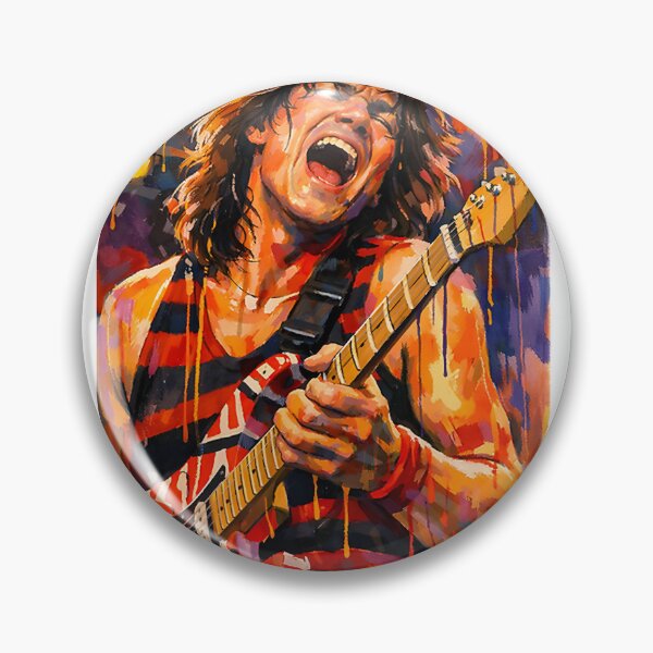 Item preview, Eddie Van Halen Inspired Passionate Guitar Performance Art Design designed and sold by BlackBuho.