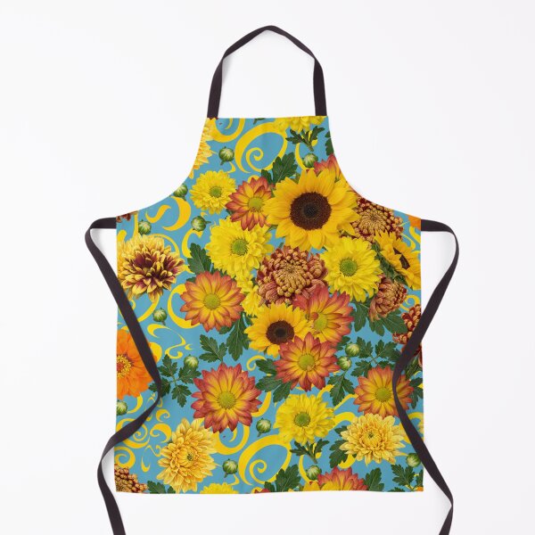 Artikelvorschau, Golden Mums Jazz on Teal 5aa9c4 entworfen und verkauft von Art in My Loft.