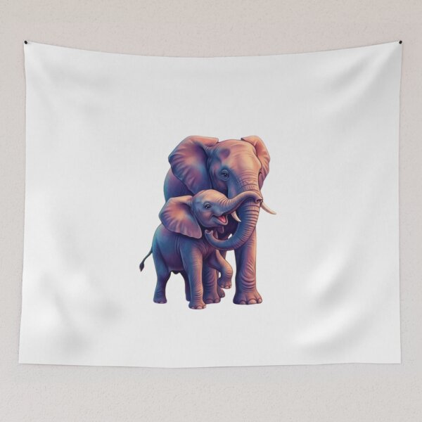 Item preview, A majestic elephant with her baby elephant. designed and sold by CHRIST5000.
