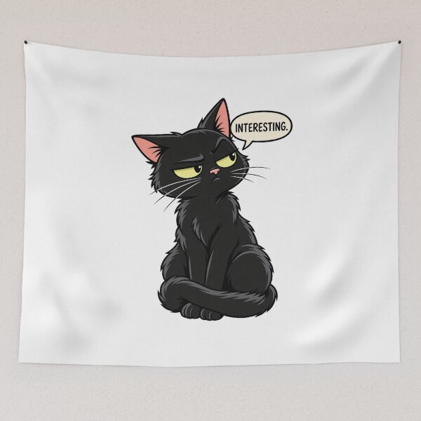 Artikelvorschau, Interesting Black Cat Side Eye Reaction Meme entworfen und verkauft von MOTIFOLK.