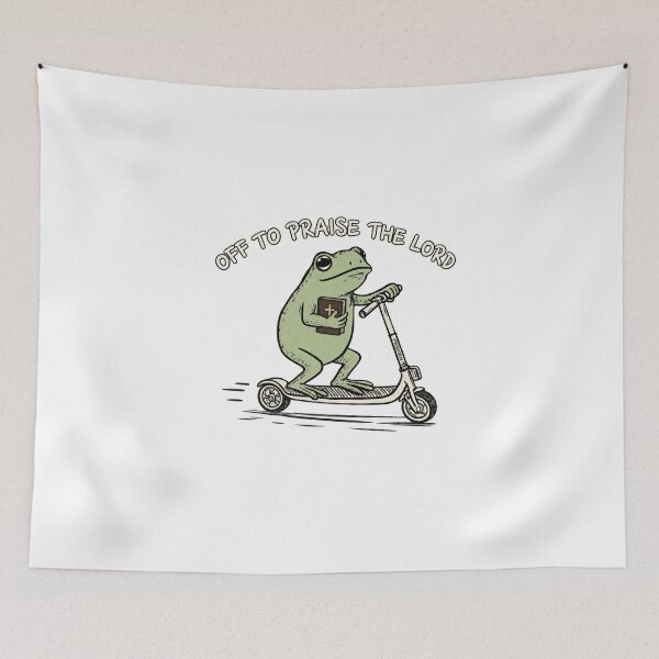 Item preview, Funny Frog Off To Praise The Lord designed and sold by MiteKangerin.