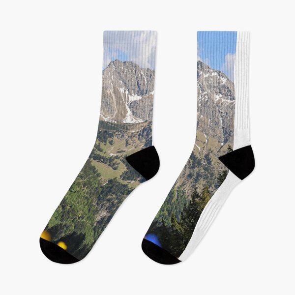 Item preview, Alpine Mountain Range Framed By Wildflowers In Summer    designed and sold by Russone.