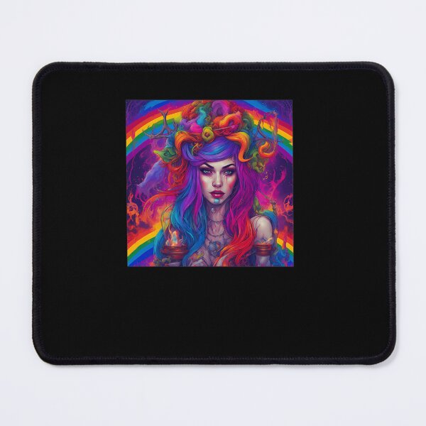 Item preview, Psychedelic Rainbow Witch Fire Goddess Portrait designed and sold by KhacLangos.