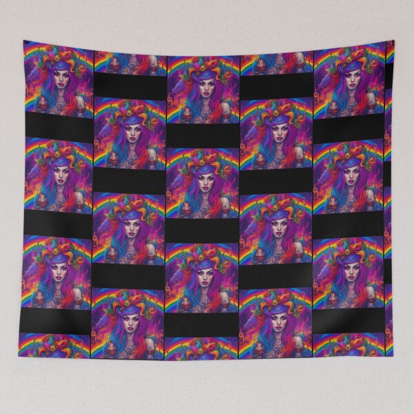 Item preview, Psychedelic Rainbow Witch Fire Goddess Portrait designed and sold by KhacLangos.