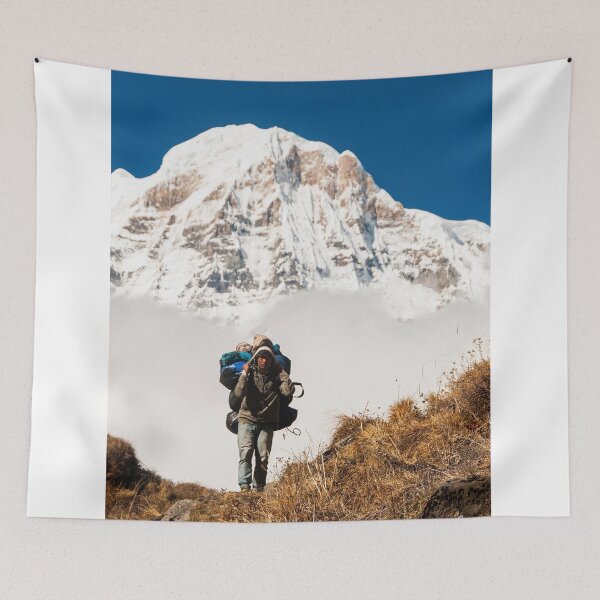 Item preview, Porter Carrying Heavy Load On Mountain Trail In Himalayas    designed and sold by Russone.