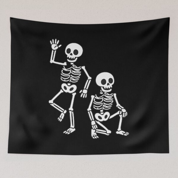 Item preview, Waving Skeleton Duo Cute Spooky Art designed and sold by GiaoCalonas.