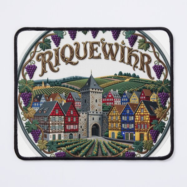 Item preview, Riquewihr France Alsace Half Timbered Wine Village Embroidered Patch Sticker designed and sold by Imaginarium of Chaos falcon88 .