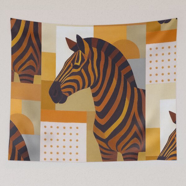 Item preview, Zebra Painting – Black and White African Wildlife Art designed and sold by GalleryKauffeld.