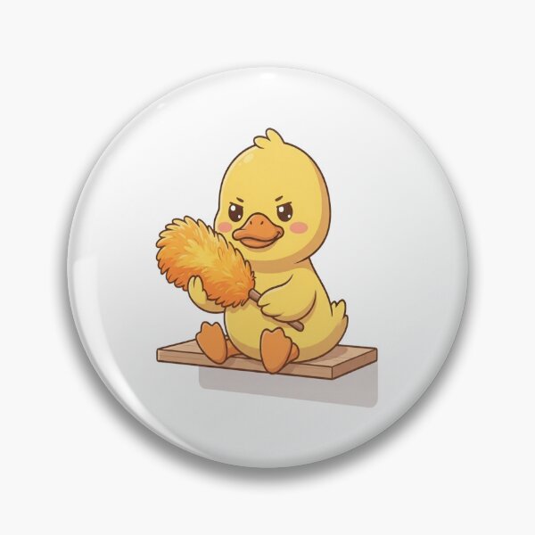 Item preview, Cute Duck Cleaning With Duster designed and sold by Ella_Sketch.