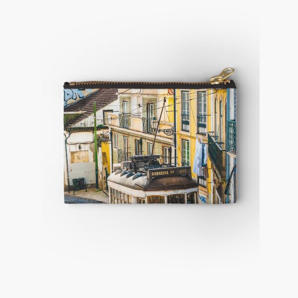 Item preview, Yellow Vintage Tram Driving On Narrow Lisbon Street    designed and sold by Christorn.