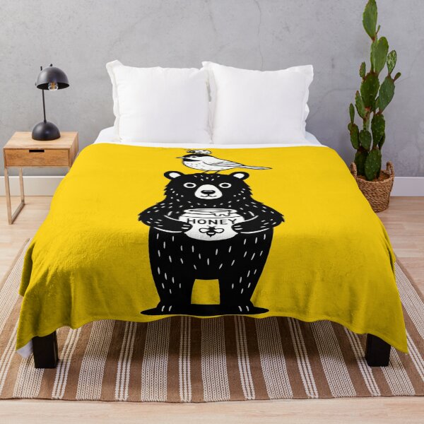 Item preview, Cute Honey Bear With Bird Minimalist Line Art designed and sold by Amir Faysal.