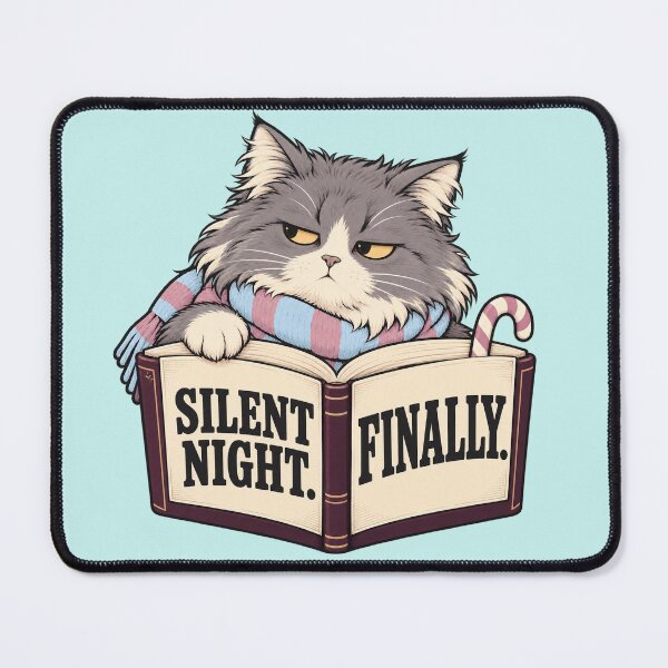 Item preview, Funny Christmas Reading Cat for Book Lovers designed and sold by Gentlestate.