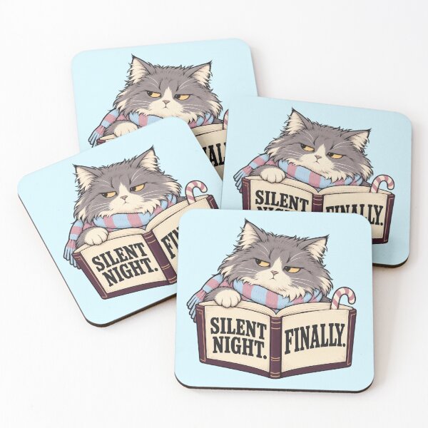 Item preview, Funny Christmas Reading Cat for Book Lovers designed and sold by Gentlestate.