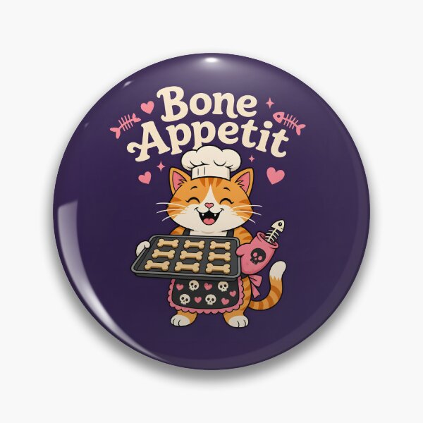 Artikelvorschau, Bone Appetit Backkatze Lustiges Halloween-Wortspiel entworfen und verkauft von Glitchart66.