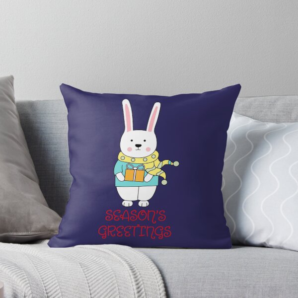 Item preview, Seasons Greetings Festive Rabbit designed and sold by ToluaPrints.