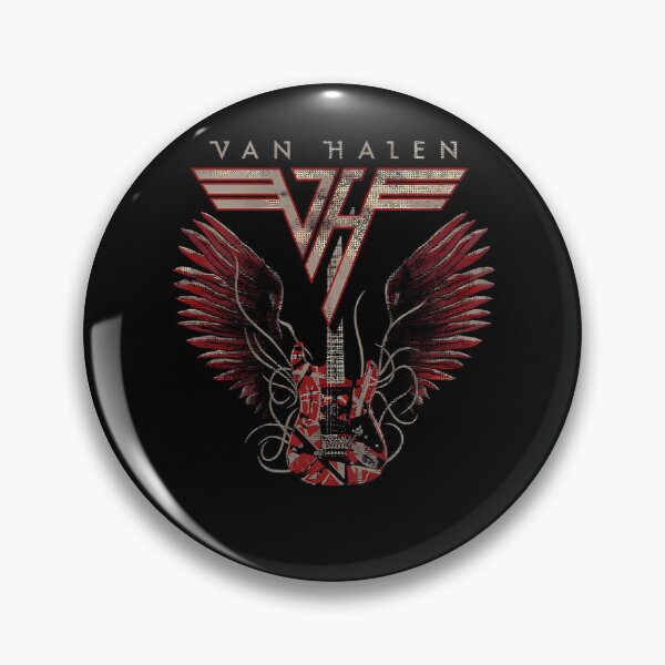 Item preview, Red Feathered Wings And Electric Guitar With Metal Emblem    designed and sold by AkramMrwan.