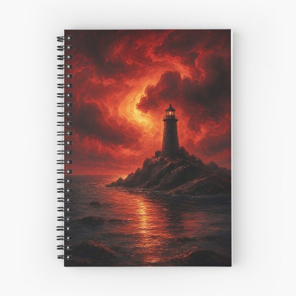 Item preview, Lighthouse Beneath a Crimson Sky designed and sold by Rahma-yehia23.