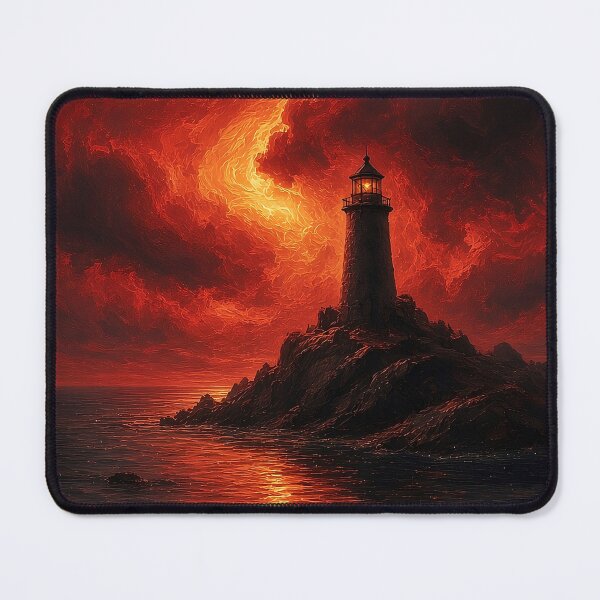 Item preview, Lighthouse Beneath a Crimson Sky designed and sold by Rahma-yehia23.