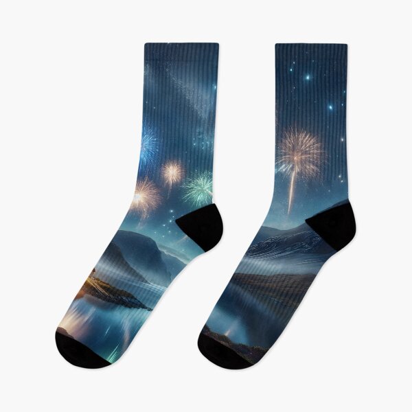 Item preview, Hogmanay Fireworks over a Scottish Loch designed and sold by Sybille-Yates.