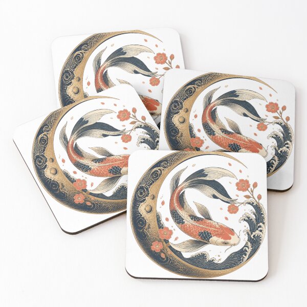 Item preview, Japanese Koi Fish Yin Yang Floral Tattoo Art designed and sold by GenZStickerHub1.