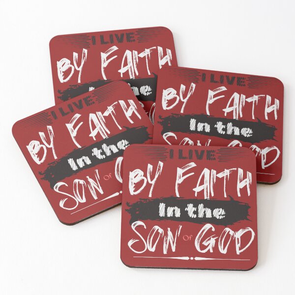 Item preview, I Live By Faith  - Jesus Christ Psalms Verse Quotes  - Gifts For Teenage Girls Burgundy designed and sold by Doiemacreations.