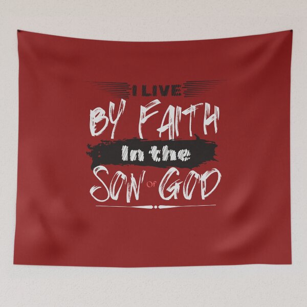 Item preview, I Live By Faith  - Jesus Christ Psalms Verse Quotes  - Gifts For Teenage Girls Burgundy designed and sold by Doiemacreations.