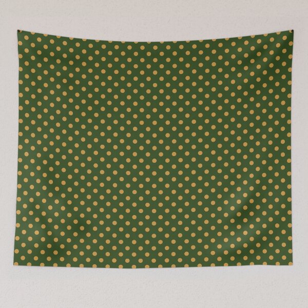 Item preview, Yellow Polka Dots on Green designed and sold by Pinkdeer Designs.