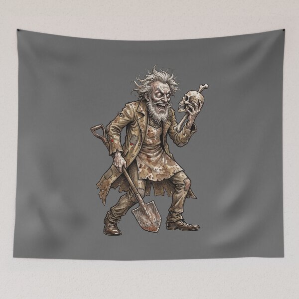 Item preview, Mad Gravedigger Macabre Skull Comic Art Print designed and sold by FreiherrPK.