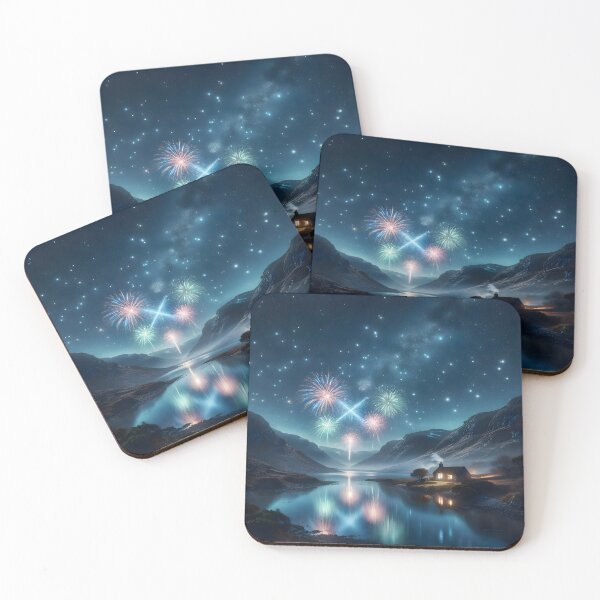 Item preview, Hogmanay Fireworks over a Scottish Loch designed and sold by Sybille-Yates.
