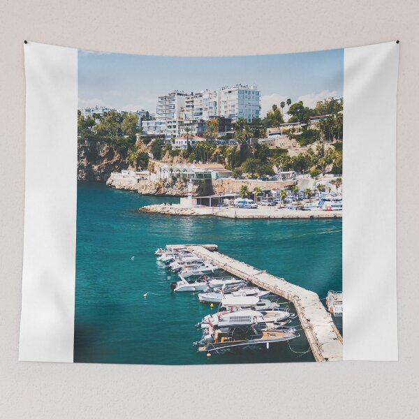 Item preview, Boats Moored In Marina Along Antalya Coastline designed and sold by Laughline.