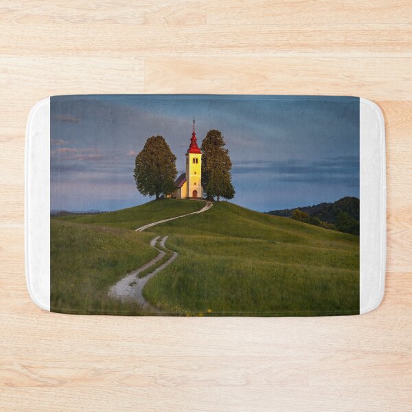 Item preview, Solitary Hilltop Church In Slovenia Countryside At Dusk designed and sold by Laughline.