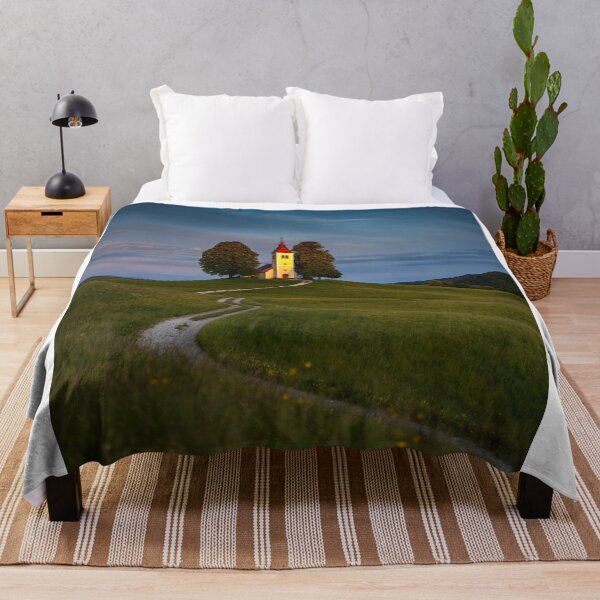 Item preview, Solitary Hilltop Church In Slovenia Countryside At Dusk designed and sold by Laughline.