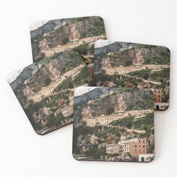 Item preview, Amalfi Coast Buildings On Cliffside Facing Sea designed and sold by Laughline.