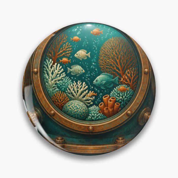 Item preview, Vintage Deep Sea Diving Helmet Ocean Explorer Art designed and sold by GenZStickerHub1.