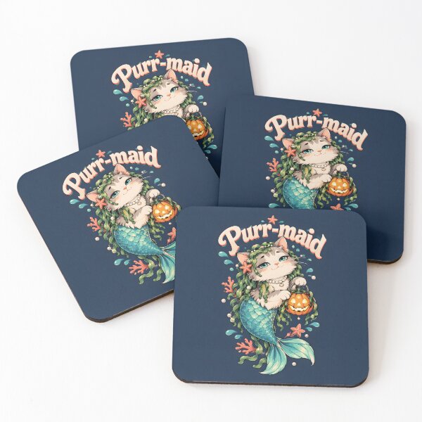 Item preview, Purr-maid Mermaid Cat Funny Halloween Pun Design designed and sold by Glitchart66.