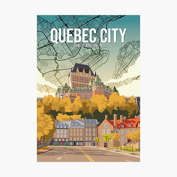 Item preview, Quebec City Autumn Map and Château Frontenac | Urban Atlas designed and sold by Stadify.