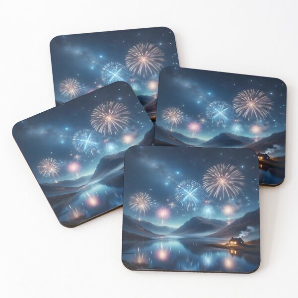 Item preview, Hogmanay Fireworks over a Scottish Loch designed and sold by Sybille-Yates.