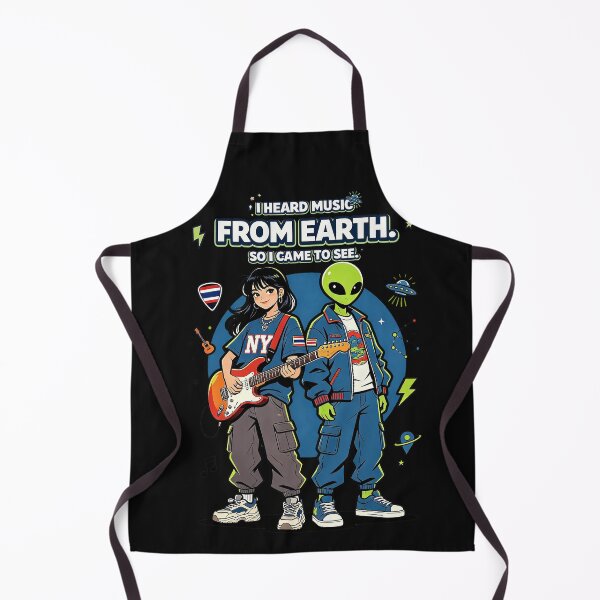 Item preview, UFO Visitor Loves Earth Rock Music designed and sold by NatalieJeans.